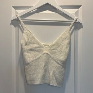 Zara White Knit Tank Top